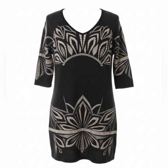 Vintage Dresses & Skirts - Vintage Anthropologie Aryah Half Sleeve Flower Petal Lightweight Sweater Dress